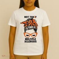 Messy Bun Hair Multiple Sclerosis Awareness T-Shirt thumb 4