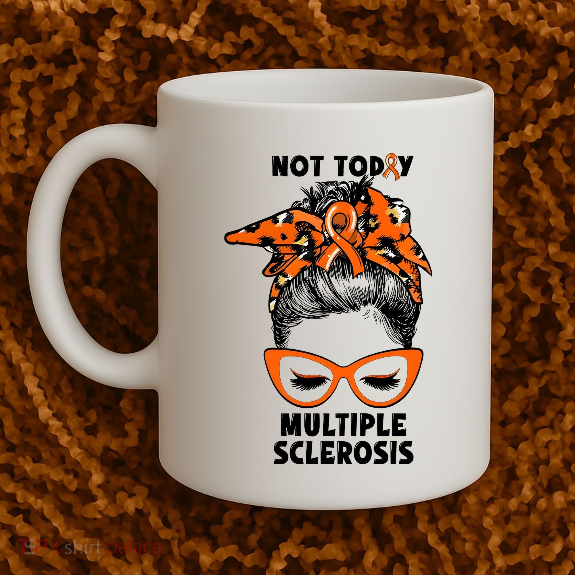 Messy Bun Hair Multiple Sclerosis Awareness Coffee Mug