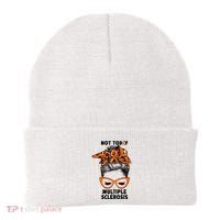 Messy Bun Hair Multiple Sclerosis Awareness Beanie thumb 0