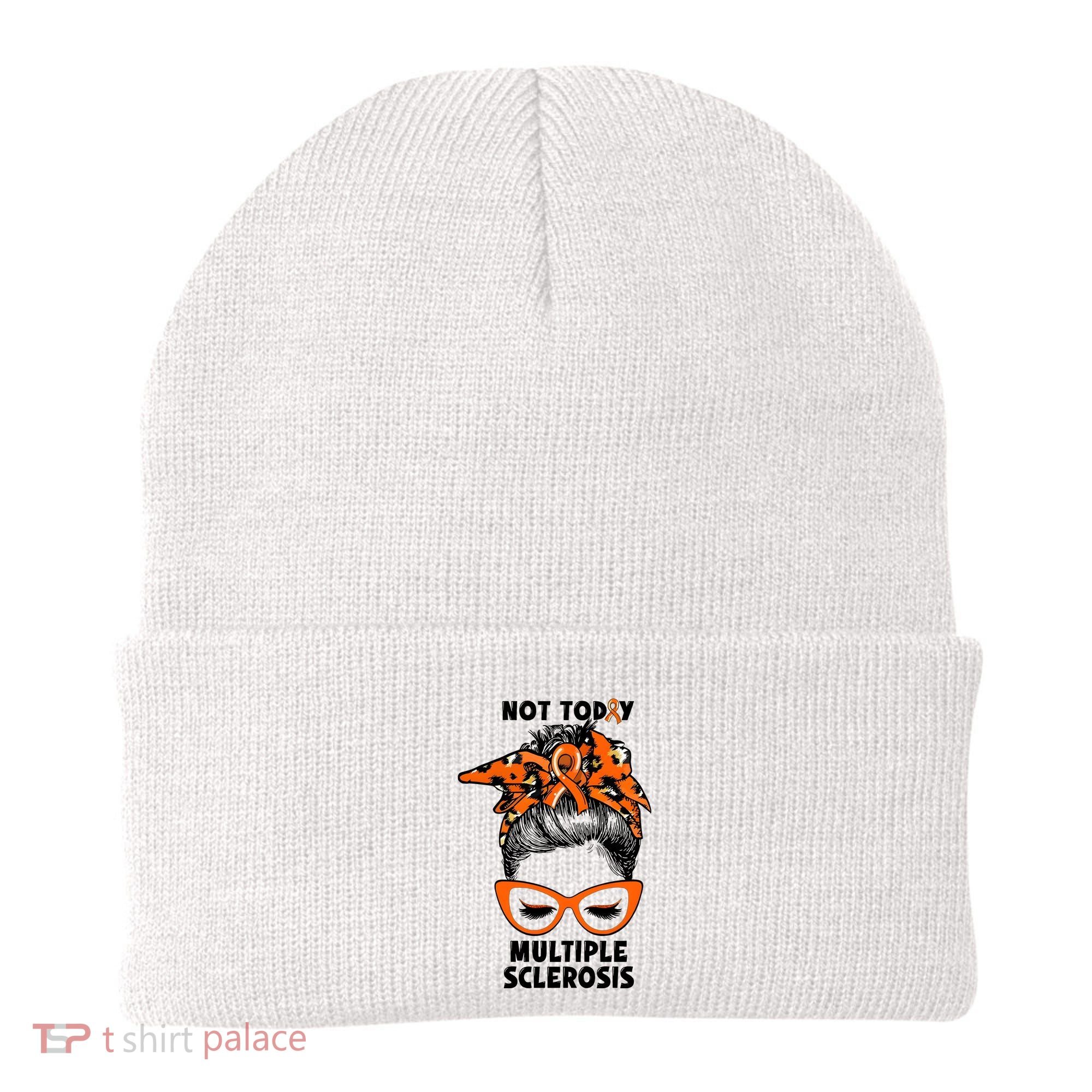 Messy Bun Hair Multiple Sclerosis Awareness Beanie