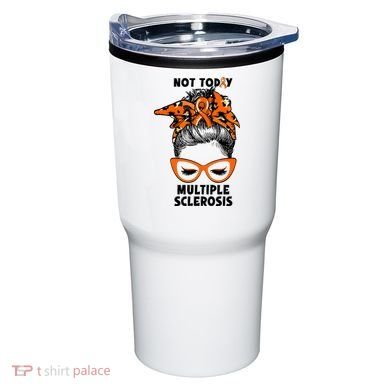 Messy Bun Hair Multiple Sclerosis Awareness Tumbler