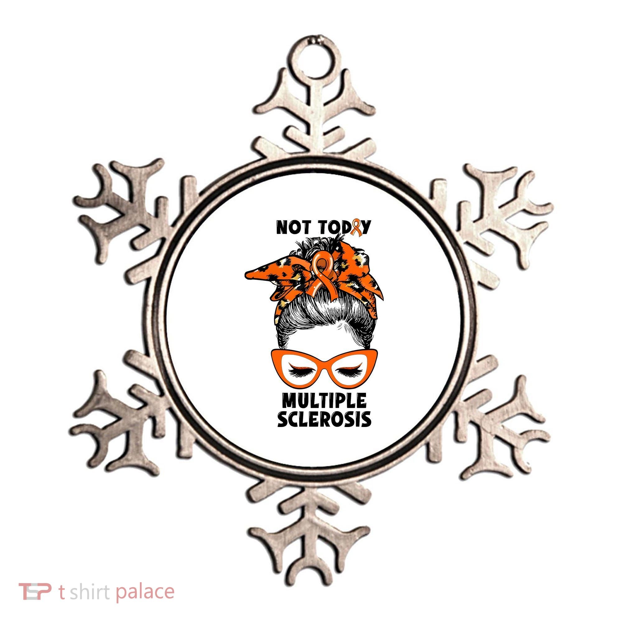 Messy Bun Hair Multiple Sclerosis Awareness Ornament