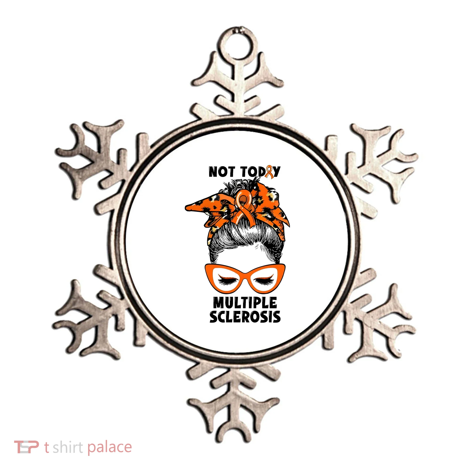 Messy Bun Hair Multiple Sclerosis Awareness Ornament
