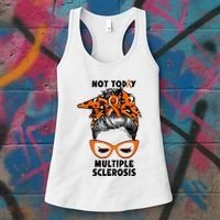 Messy Bun Hair Multiple Sclerosis Awareness Women's Tank Top thumb 3
