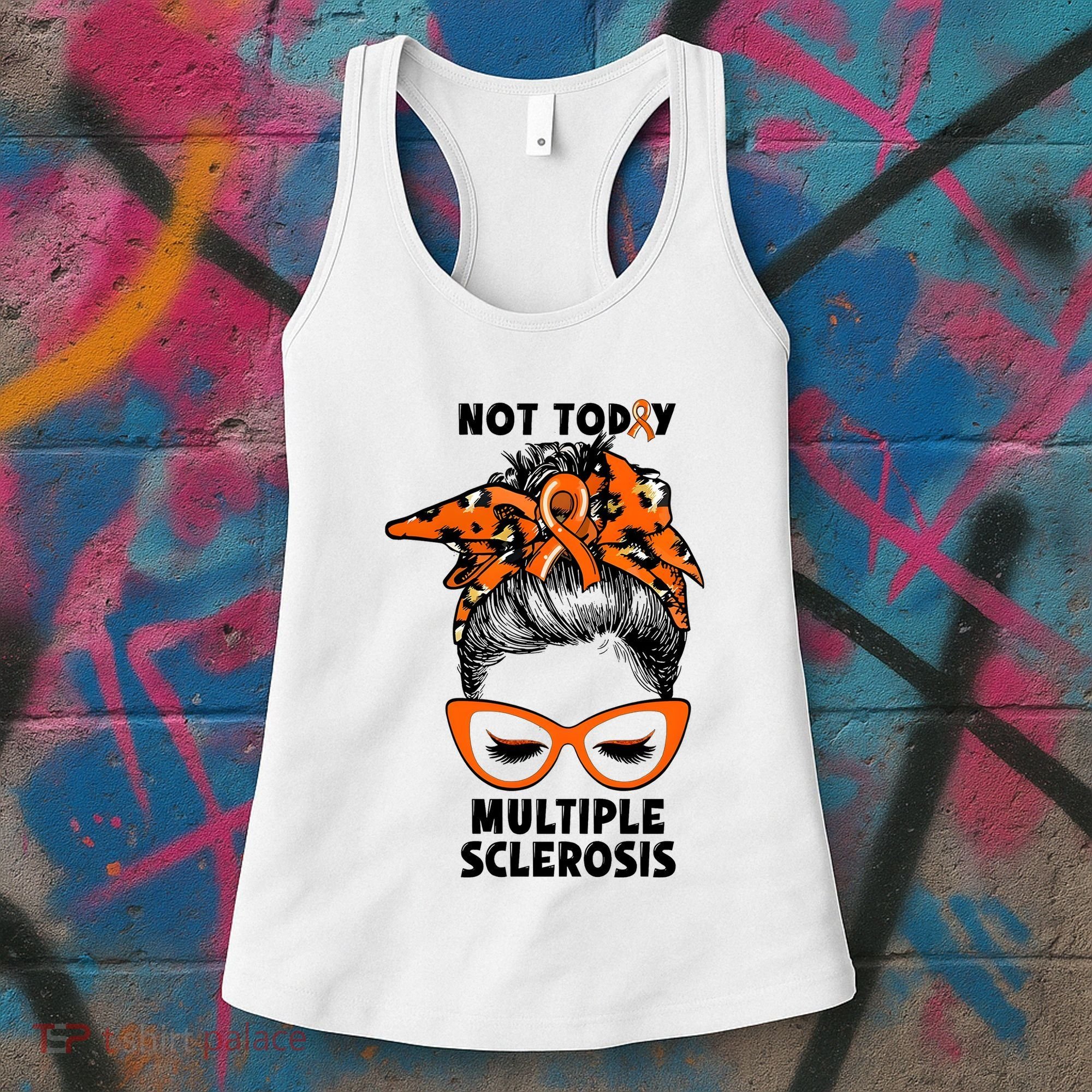 Messy Bun Hair Multiple Sclerosis Awareness Women's Tank Top