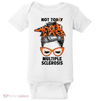 Messy Bun Hair Multiple Sclerosis Awareness Baby Bodysuit