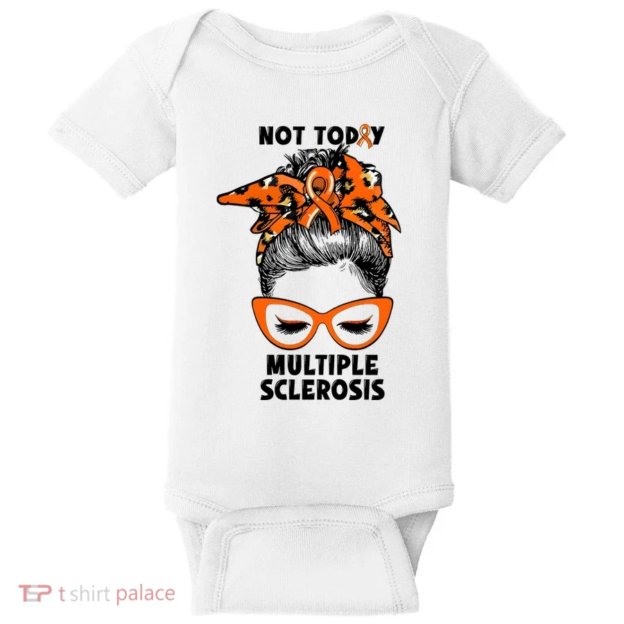 Messy Bun Hair Multiple Sclerosis Awareness Baby Bodysuit