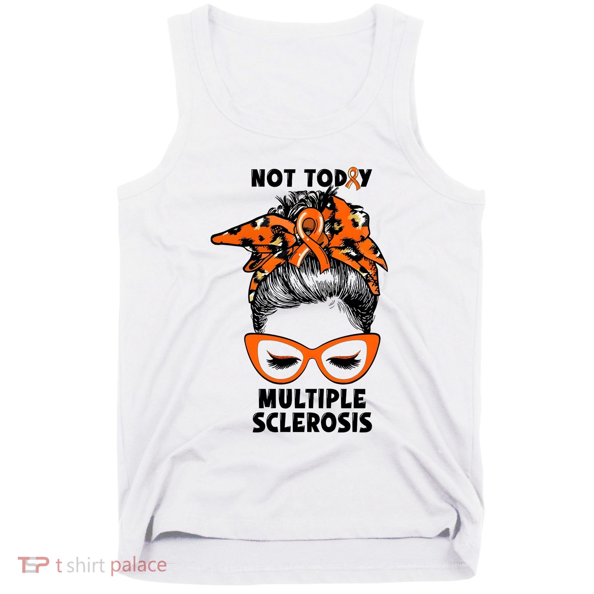 Messy Bun Hair Multiple Sclerosis Awareness Tank Top