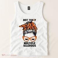 Messy Bun Hair Multiple Sclerosis Awareness Tank Top thumb 2