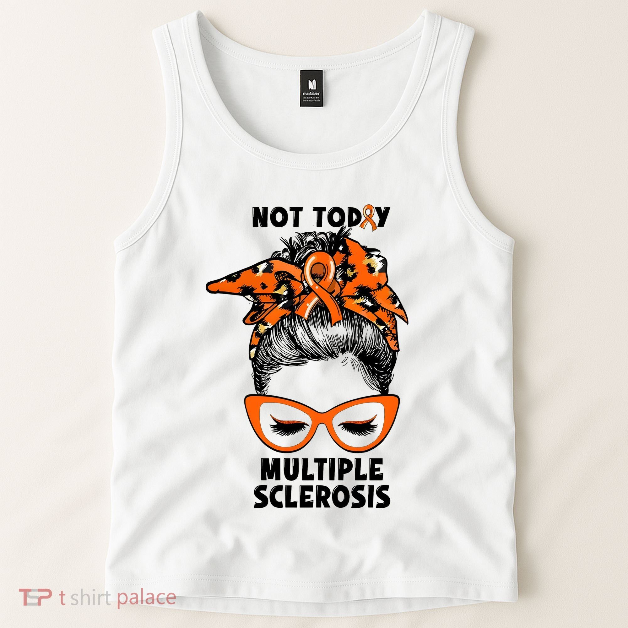 Messy Bun Hair Multiple Sclerosis Awareness Tank Top