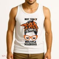 Messy Bun Hair Multiple Sclerosis Awareness Tank Top thumb 3
