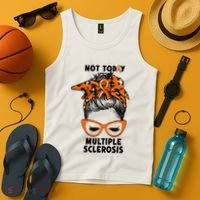 Messy Bun Hair Multiple Sclerosis Awareness Tank Top thumb 4