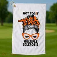 Messy Bun Hair Multiple Sclerosis Awareness Golf Towel thumb 1