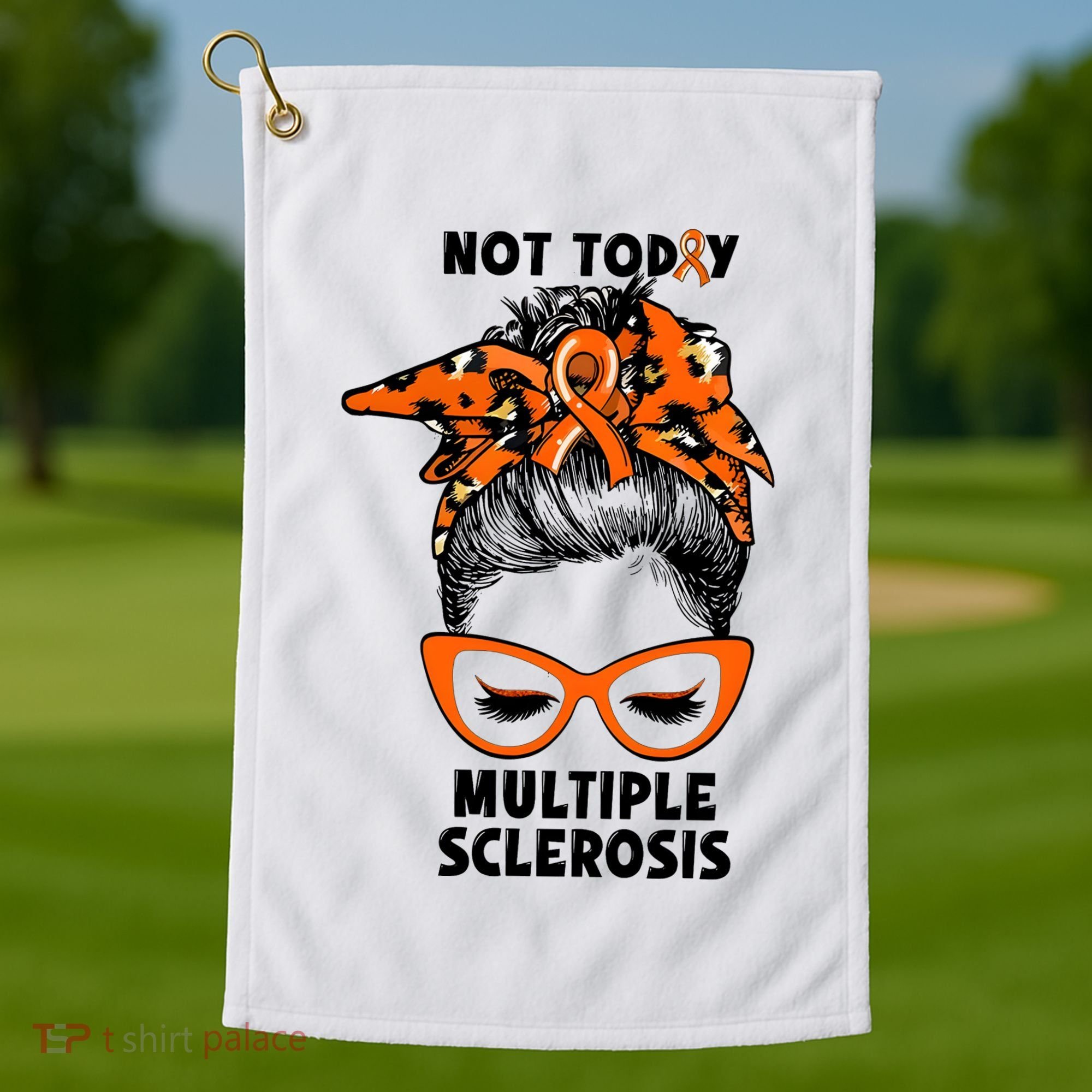 Messy Bun Hair Multiple Sclerosis Awareness Golf Towel