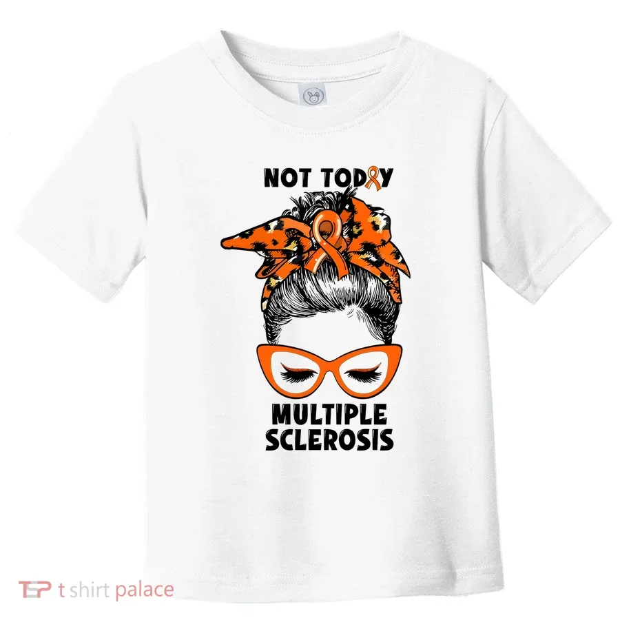 Messy Bun Hair Multiple Sclerosis Awareness Toddler T-Shirt