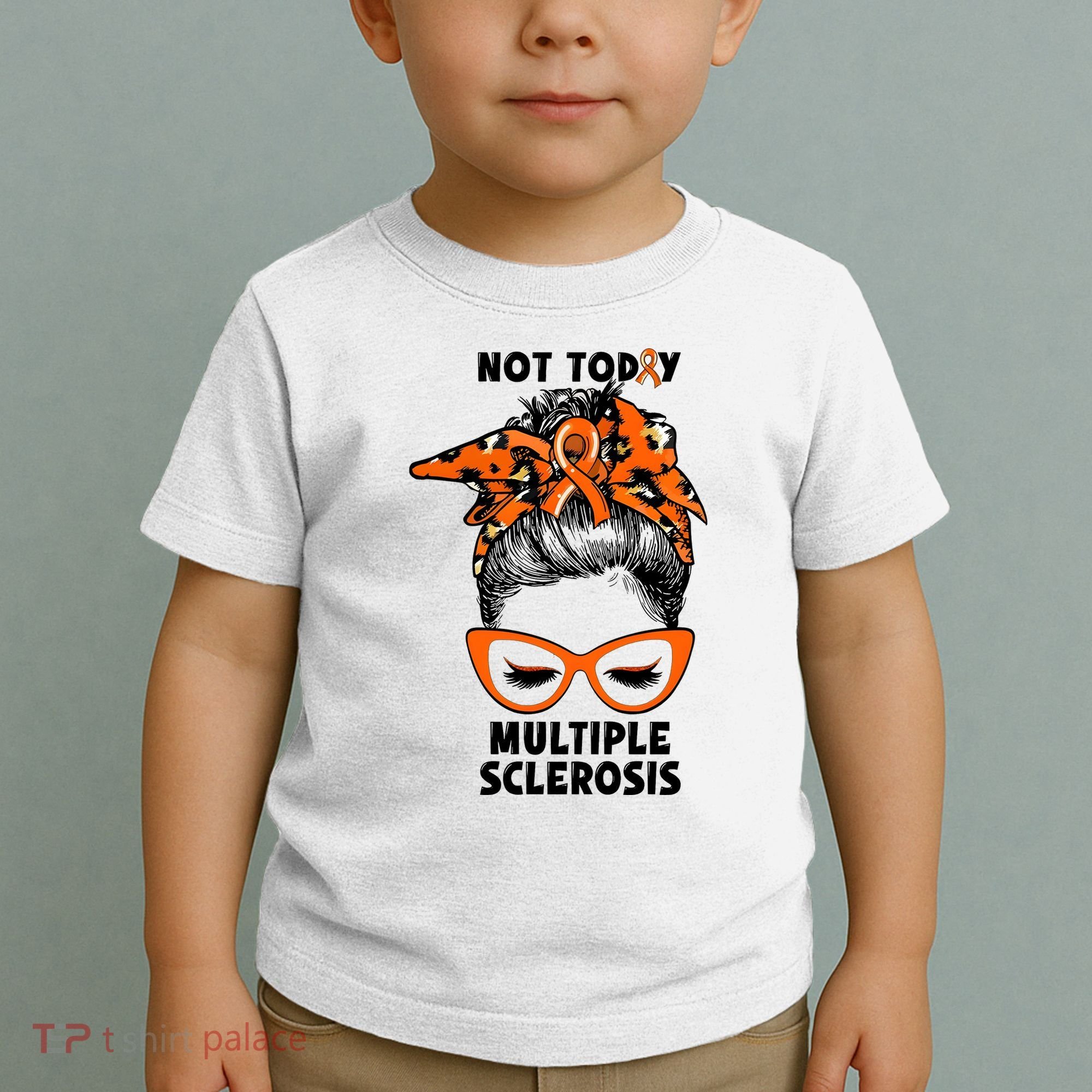Messy Bun Hair Multiple Sclerosis Awareness Toddler T-Shirt