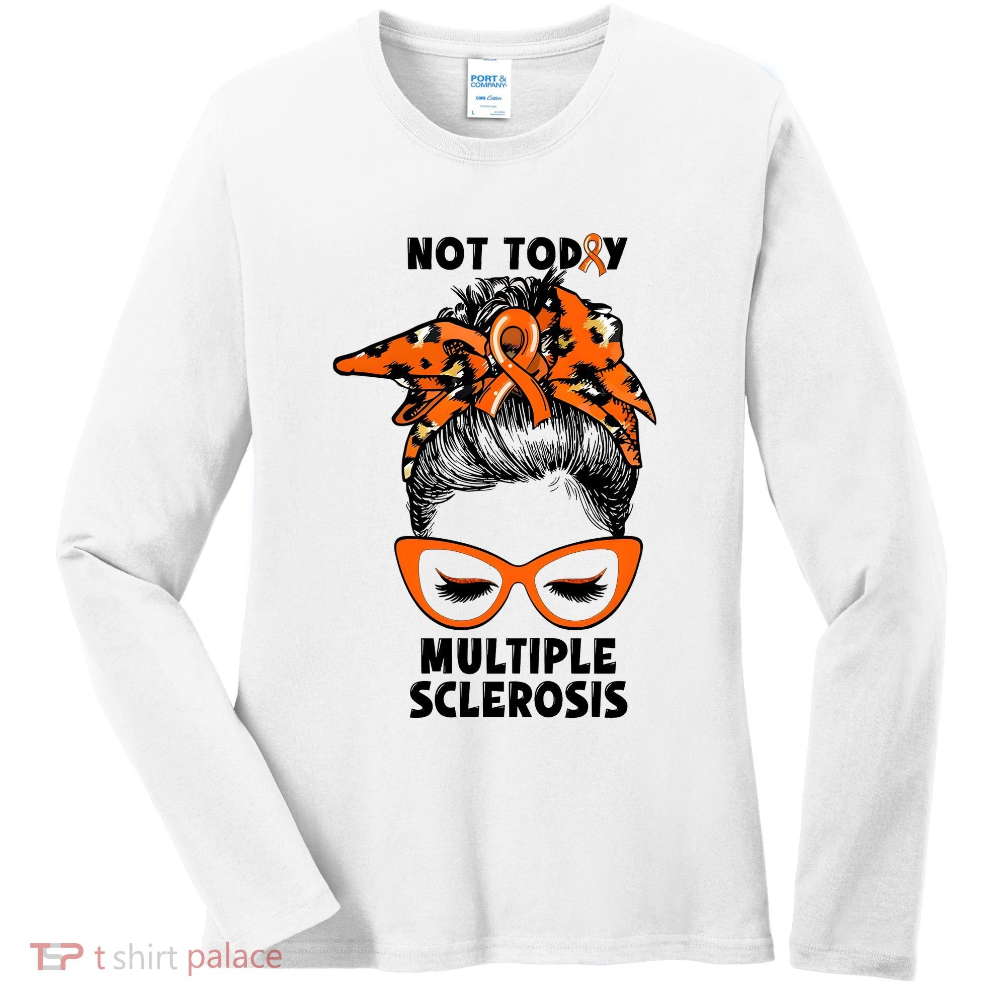 Messy Bun Hair Multiple Sclerosis Awareness Women's Long Sleeve Shirt