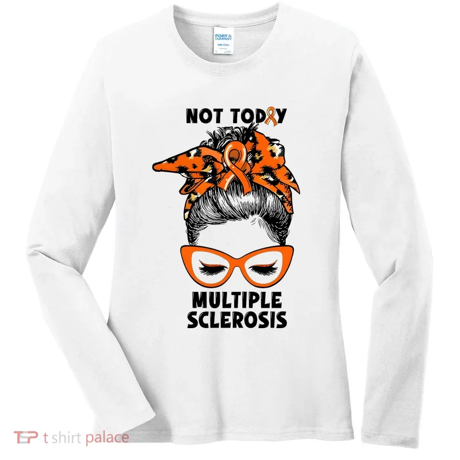 Messy Bun Hair Multiple Sclerosis Awareness Women's Long Sleeve Shirt