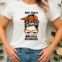 Messy Bun Hair Multiple Sclerosis Awareness Women's T-Shirt thumb 2