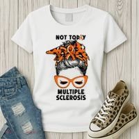 Messy Bun Hair Multiple Sclerosis Awareness Women's T-Shirt thumb 3
