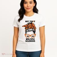 Messy Bun Hair Multiple Sclerosis Awareness Women's T-Shirt thumb 4