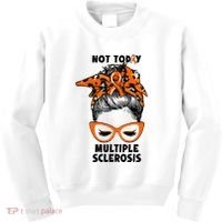 Messy Bun Hair Multiple Sclerosis Awareness Kids Sweatshirt thumb 0