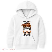 Messy Bun Hair Multiple Sclerosis Awareness Kids Hoodie thumb 0