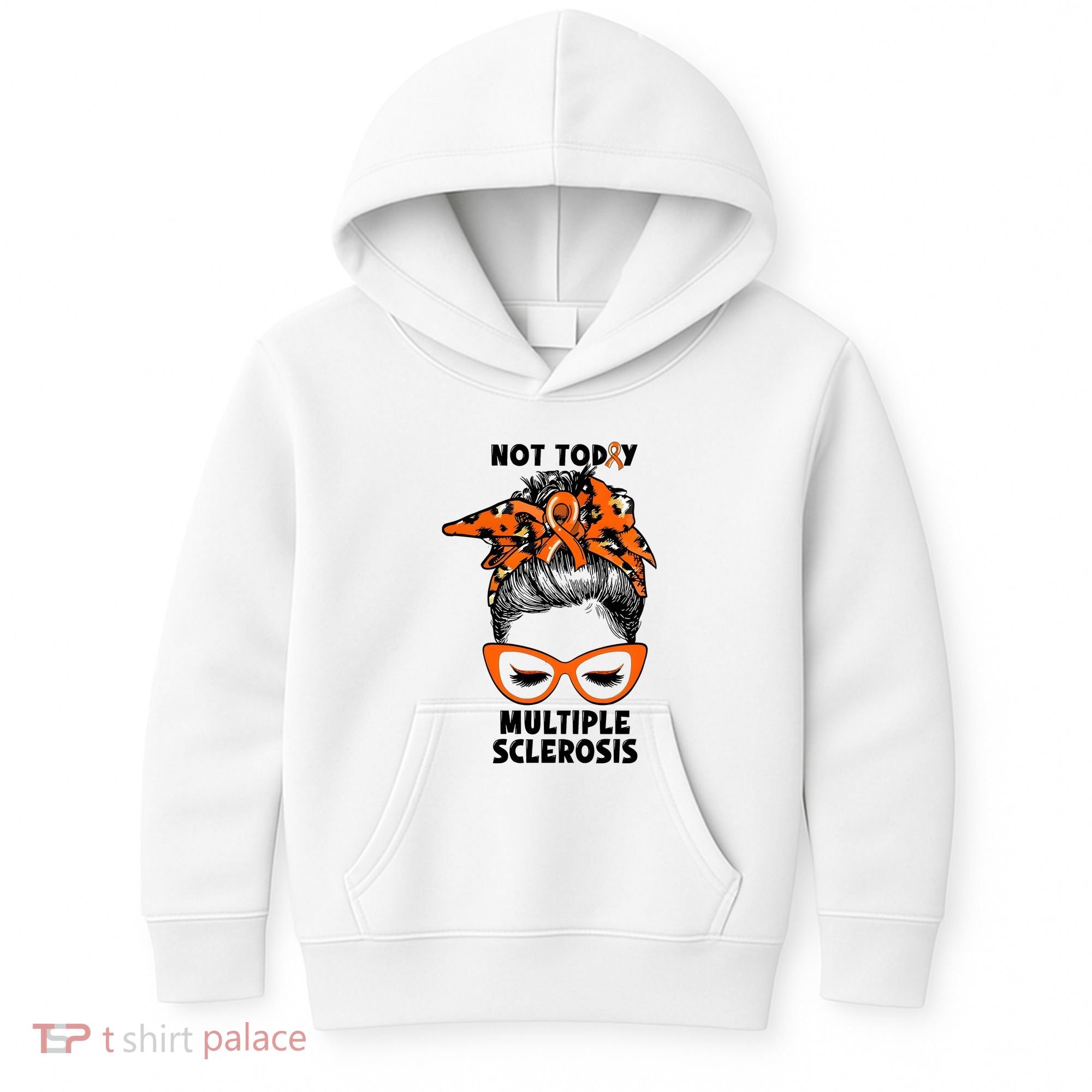 Messy Bun Hair Multiple Sclerosis Awareness Kids Hoodie