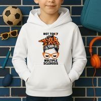 Messy Bun Hair Multiple Sclerosis Awareness Kids Hoodie thumb 2
