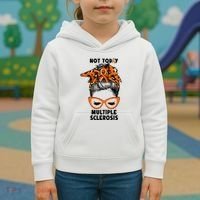 Messy Bun Hair Multiple Sclerosis Awareness Kids Hoodie thumb 3