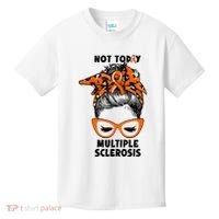 Messy Bun Hair Multiple Sclerosis Awareness Kids T-Shirt thumb 0