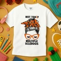 Messy Bun Hair Multiple Sclerosis Awareness Kids T-Shirt thumb 3