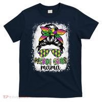 Messy Bun Hair Glasses New Orleans Carnival Mardi Gras Mama T-Shirt thumb 0
