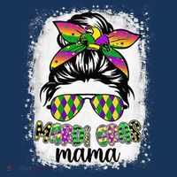 Messy Bun Hair Glasses New Orleans Carnival Mardi Gras Mama Beanie thumb 2
