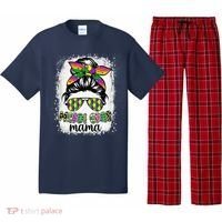 Messy Bun Hair Glasses New Orleans Carnival Mardi Gras Mama Pajama Set thumb 0