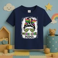 Messy Bun Hair Glasses New Orleans Carnival Mardi Gras Mama Toddler T-Shirt thumb 3