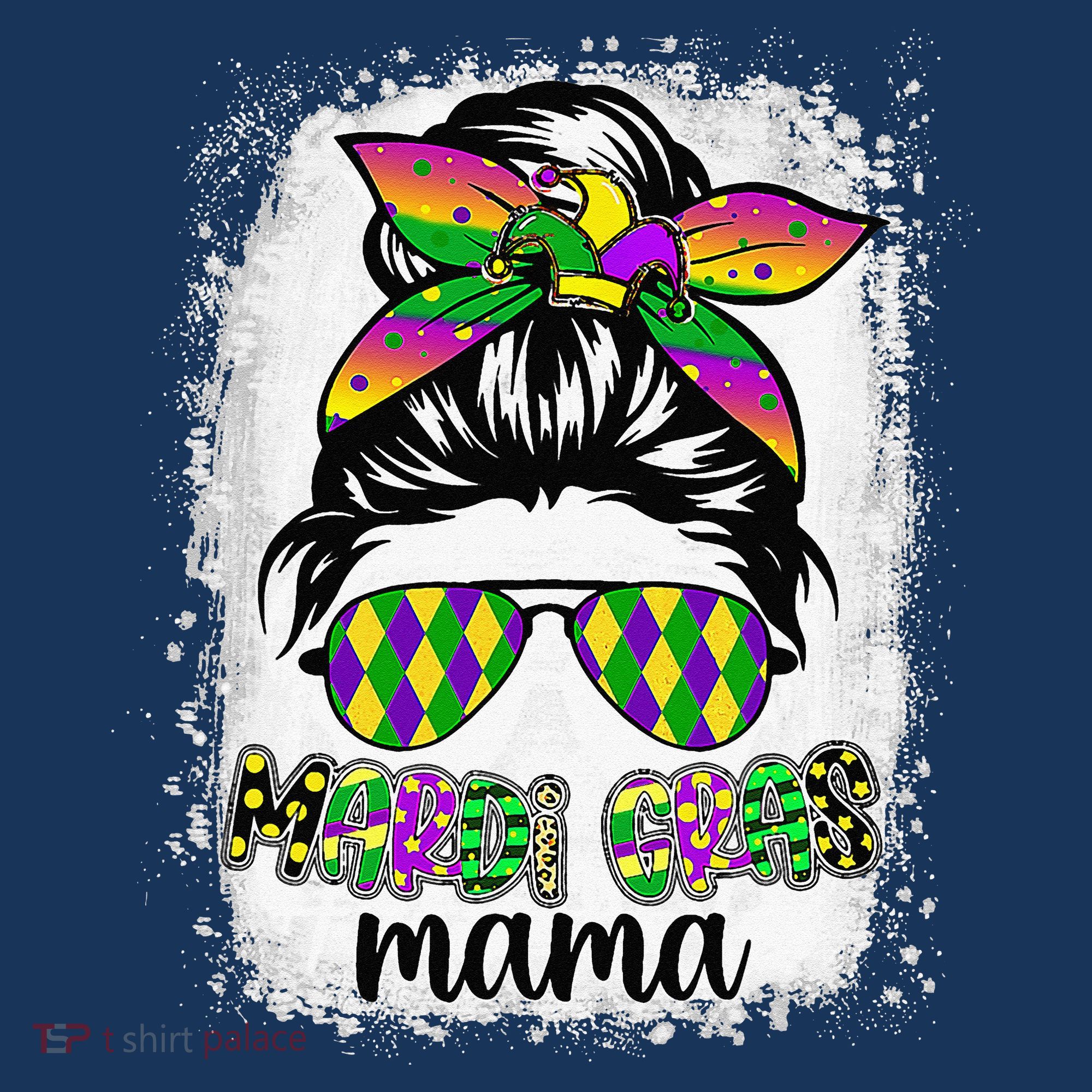 Messy Bun Hair Glasses New Orleans Carnival Mardi Gras Mama Visor