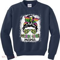 Messy Bun Hair Glasses New Orleans Carnival Mardi Gras Mama Kids Sweatshirt thumb 0