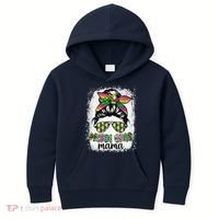 Messy Bun Hair Glasses New Orleans Carnival Mardi Gras Mama Kids Hoodie thumb 0