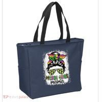 Messy Bun Hair Glasses New Orleans Carnival Mardi Gras Mama Tote Bag thumb 2