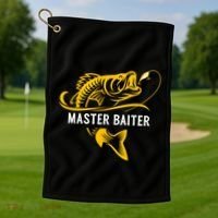 Master Baiter Hoocker Funny Fishing Gift Golf Towel thumb 1