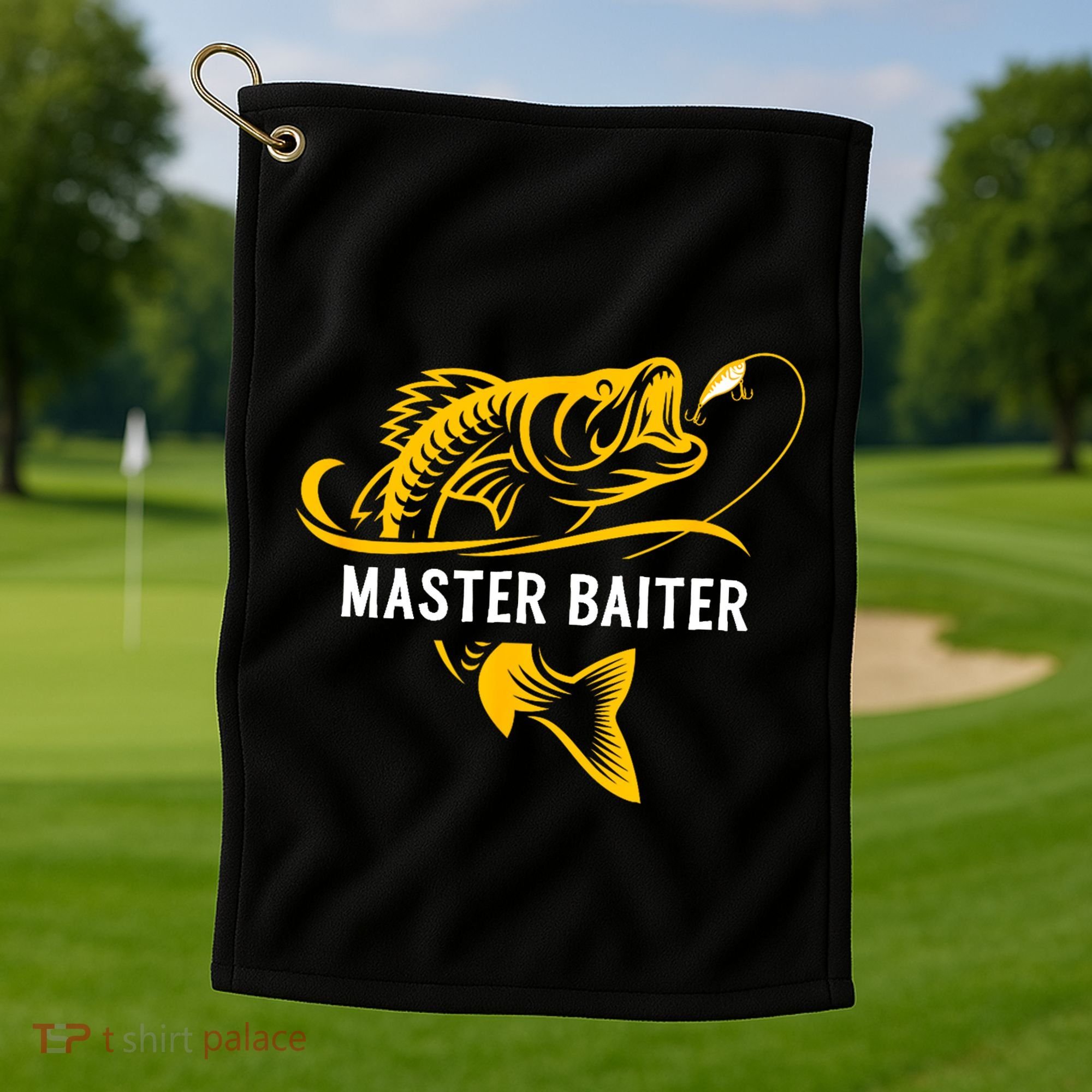 Master Baiter Hoocker Funny Fishing Gift Golf Towel