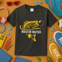 Master Baiter Hoocker Funny Fishing Gift Kids T-Shirt thumb 3