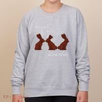 My Butt Hurts Funny Easter Chocolate Bunny Meme Joke Gift Women's Sweatshirt thumb 0