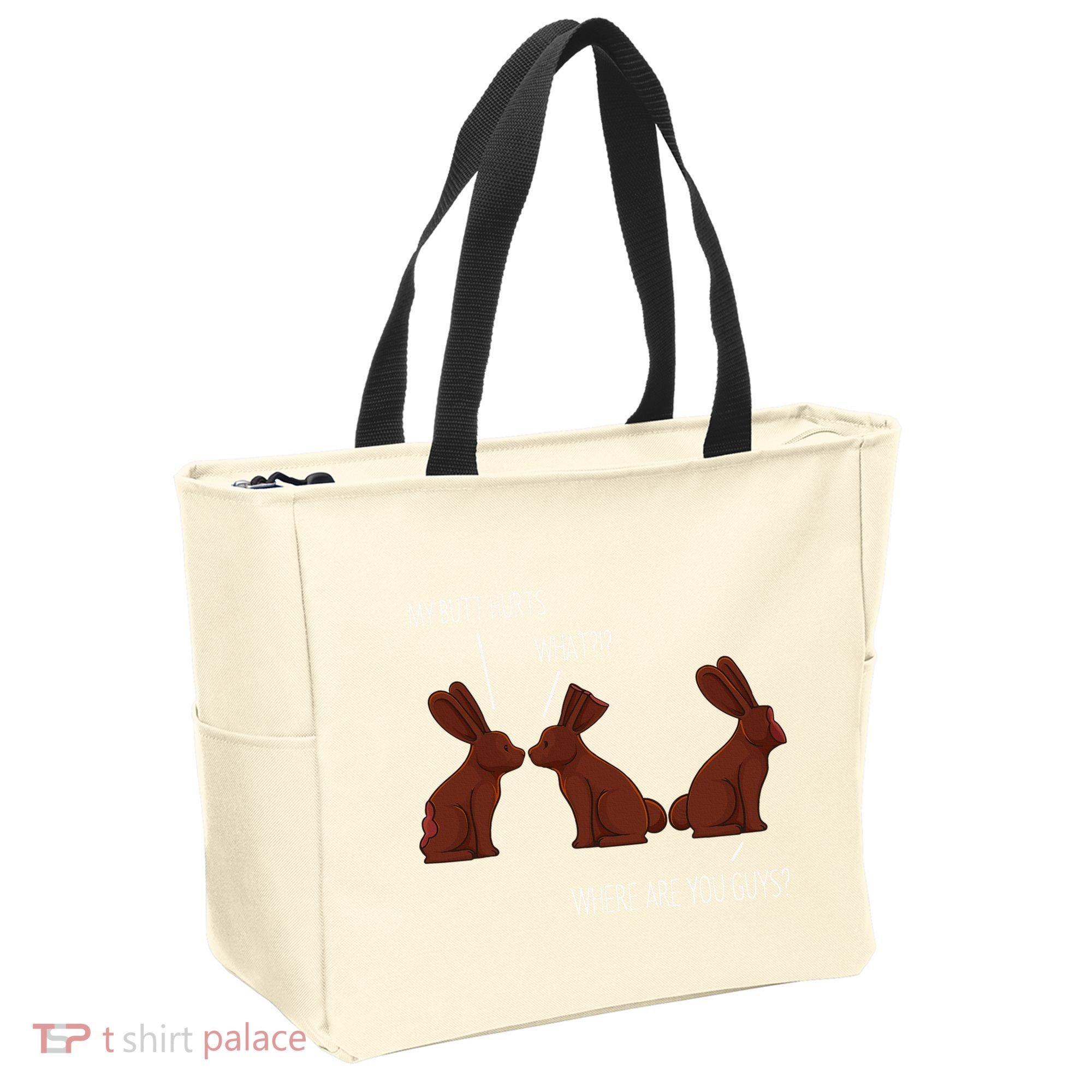 My Butt Hurts Funny Easter Chocolate Bunny Meme Joke Gift Tote Bag