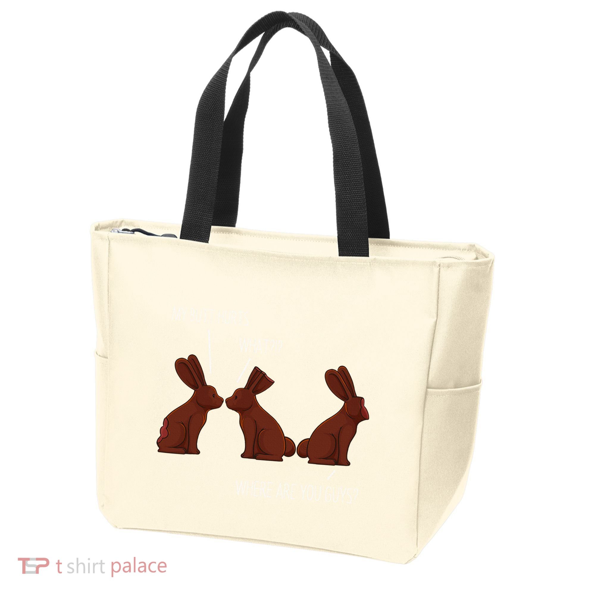 My Butt Hurts Funny Easter Chocolate Bunny Meme Joke Gift Tote Bag
