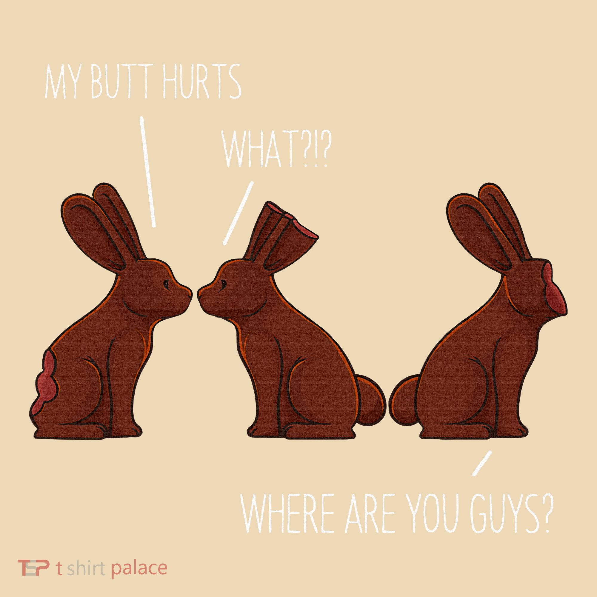 My Butt Hurts Funny Easter Chocolate Bunny Meme Joke Gift Tote Bag