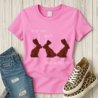 My Butt Hurts Funny Easter Chocolate Bunny Meme Joke Gift Women's T-Shirt thumb 3