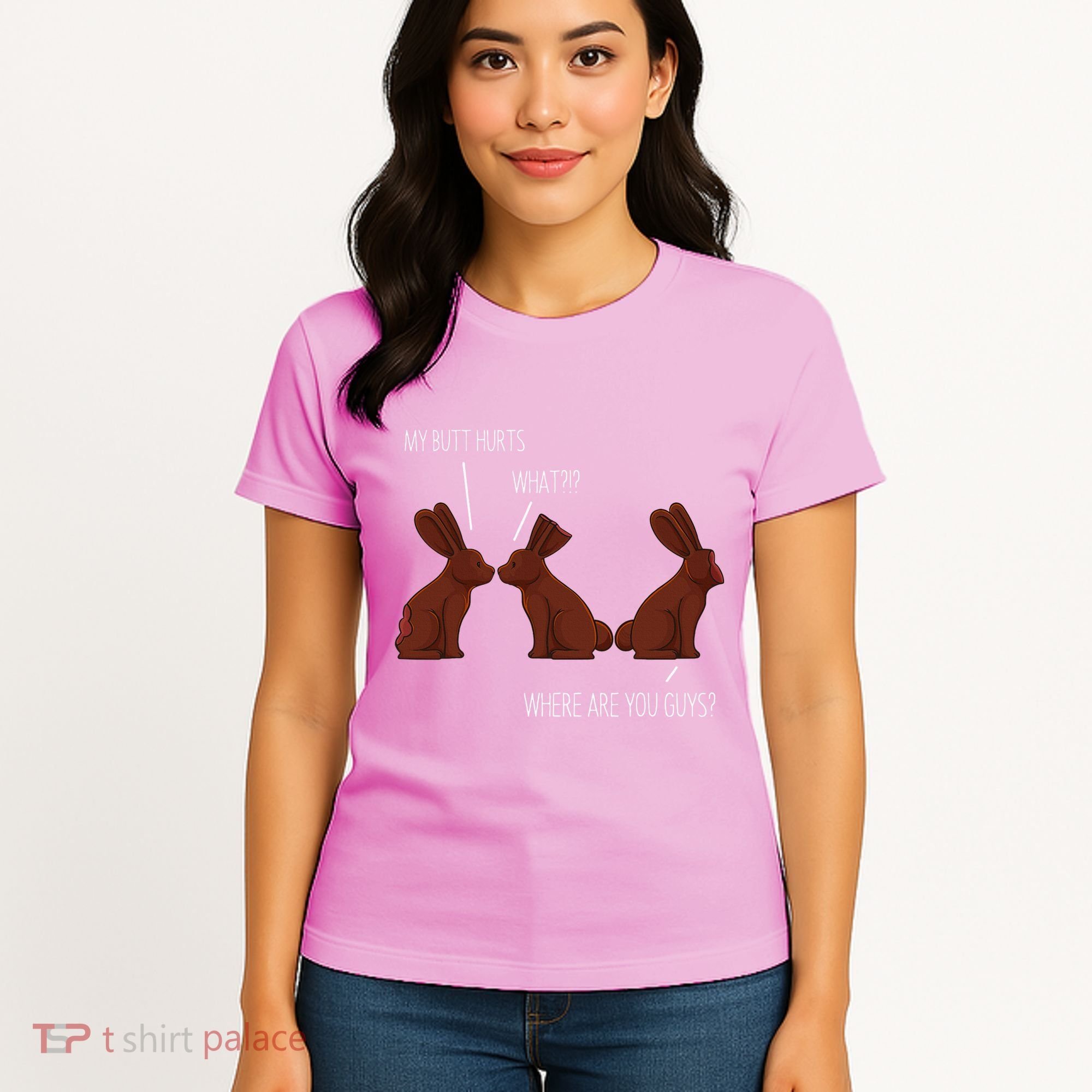 My Butt Hurts Funny Easter Chocolate Bunny Meme Joke Gift Women's T-Shirt