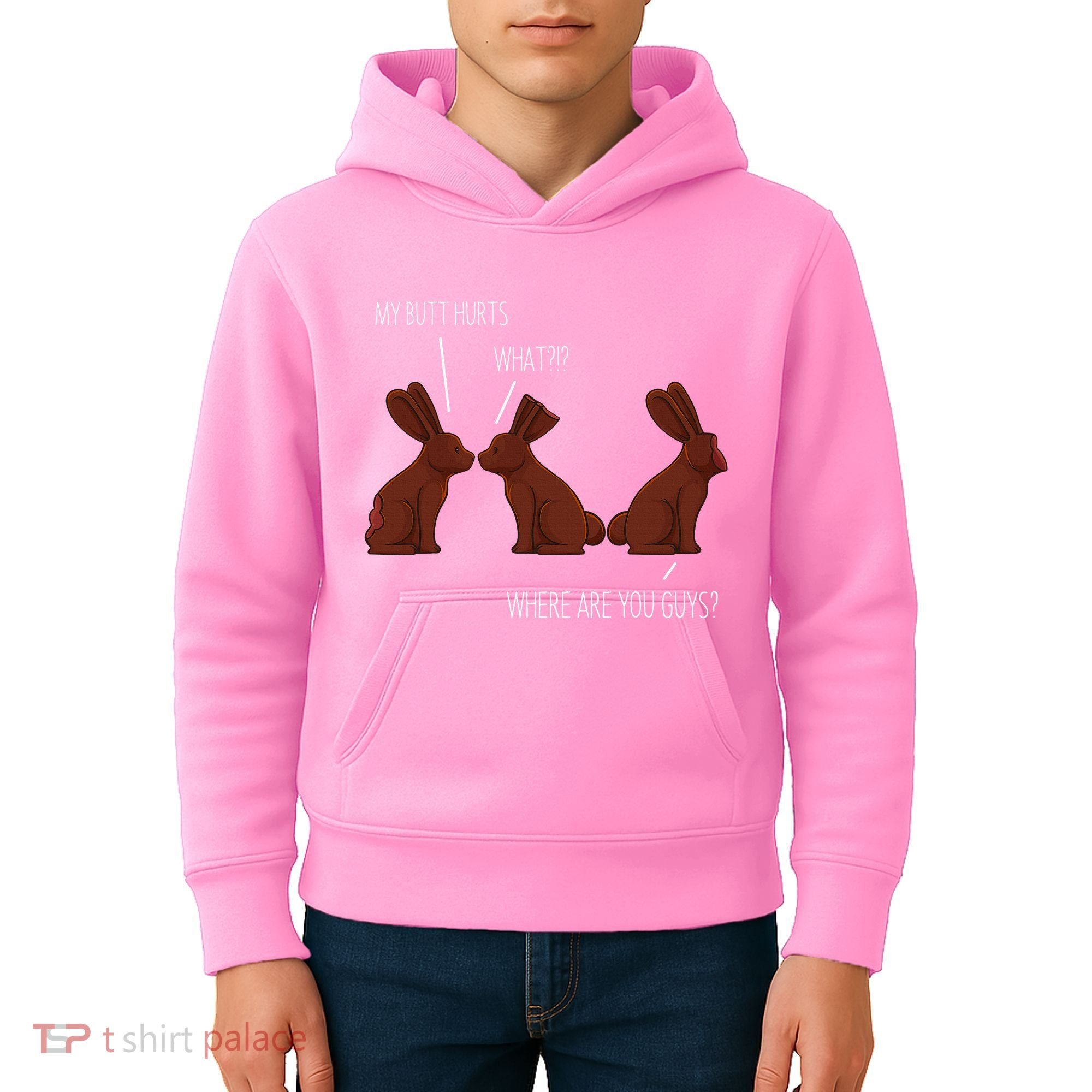 My Butt Hurts Funny Easter Chocolate Bunny Meme Joke Gift Kids Hoodie